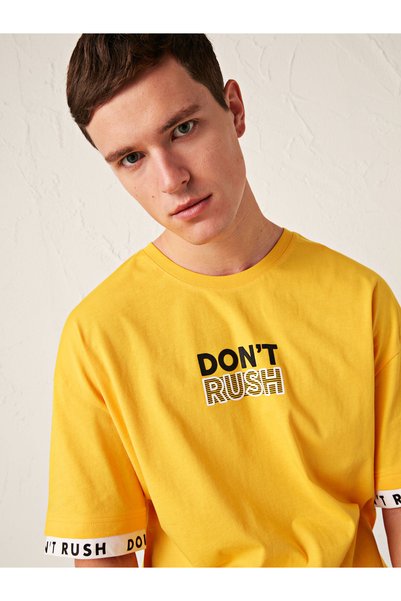 LC Waikiki Tricou supradimensionat cu guler rotund, imprimat, din bumbac piep...