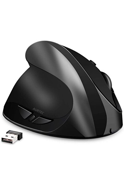 AURTEC Left Handed Mouse, Rechargeable 2.4G Wireless Ergonomic Vertical Mice ...