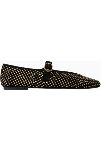 Kurt Geiger Mayfair Ballet Shoes, Elegant Shoes with Suede Crystal Detail