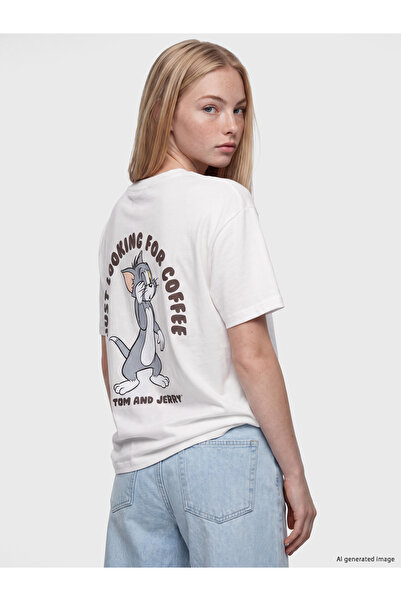 LC Waikiki Γυναικείο T-Shirt με στάμπα Τομ και Τζέρι, 100% Βαμβάκι