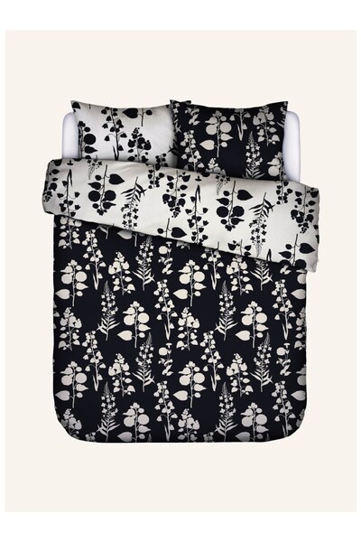 Essenza Liva Duvet Cover Set 100% Cotton Satin Double Sided Floral & Plain De...