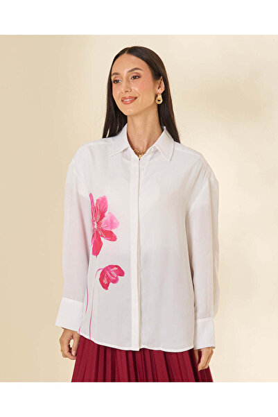 REDTAG Women White Floral Print Blouse