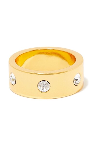 Kurt Geiger Metal Eagle Ring with Gold Color Crystal