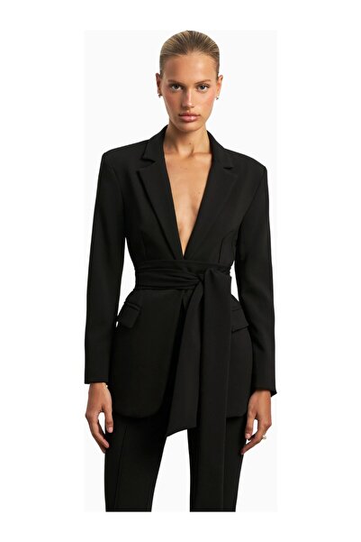 BECAUSE OF ALICE Classic Blazer with Belt Classic Blazer Women's Jacket