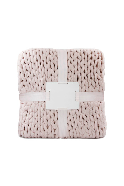 OXFORD HOME Πλεκτή Κουβέρτα Oxford Διπλή 200Χ240, Ροζ BL-045