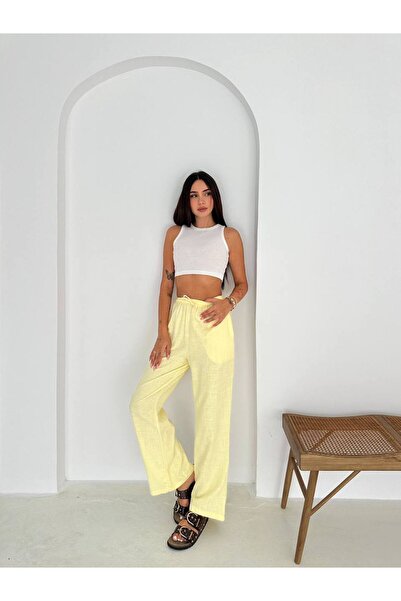 Noa&Noa Linen Trousers with Pockets - Yellow Yellow