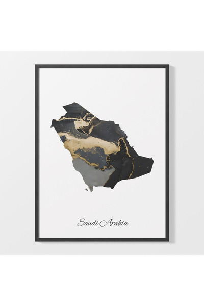 ALAYRA International Saudi Arabia Map Artwork (30x40 cm) With Outer Frame for...