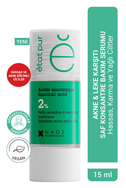 Etat Pur Pure Active Süksinik Asit %2 Hassas Ciltler için Akne ve Leke Karşıt...