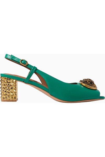 Kurt Geiger Chelsea Block Slingback 60 Heel Green Heels