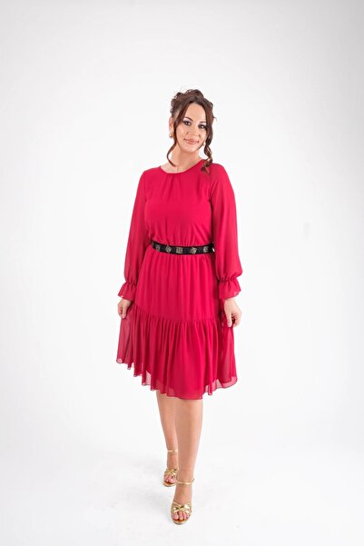 GART Rochie eleganta ci volane si cordon decorativ
