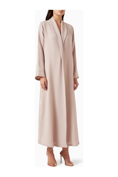 Hessa Falasi Lightweight Crepe Fabric Design for Stylish Collar Detailed Long...