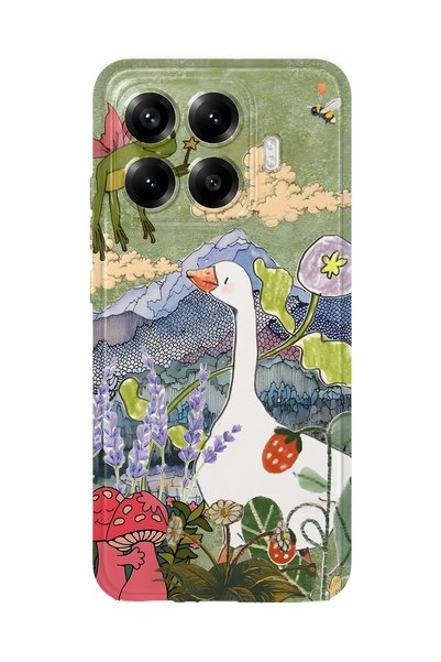 FLAMENKO Xiaomi 17t Pro Compatible Goose and Nature Illustration Patterned Tr...