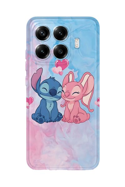 FLAMENKO Xiaomi 17t Pro Compatible Stitch Angel Patterned Transparent Phone Case