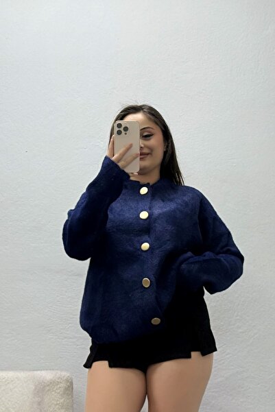 BELENDİR Women's Buttoned Knitwear Cardigan Navy Blue