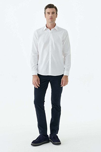 Jakamen White 100% Cotton Comfort Fit Classic Collar Shirt