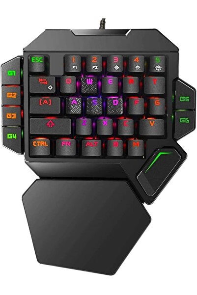 GENERAL RGB One Handed Mechanical Gaming Keyboard,Colorful Backlit Profession...