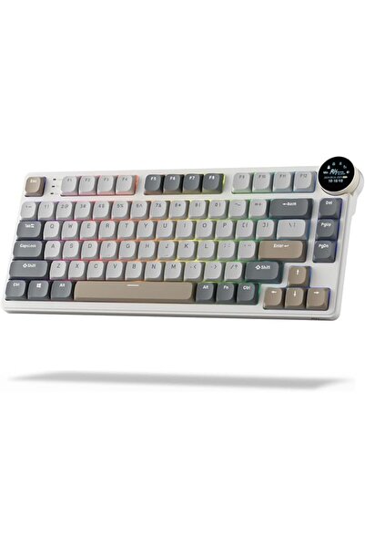 RK ROYAL KLUDGE N80 Low Profile Mechanical Keyboard Smart Screen Knob Top Mou...