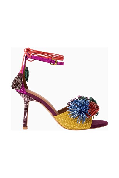 Kurt Geiger Pom Pom 70 Ankle Tie Sandals, Elegant Lace-Up Heeled Shoes with S...