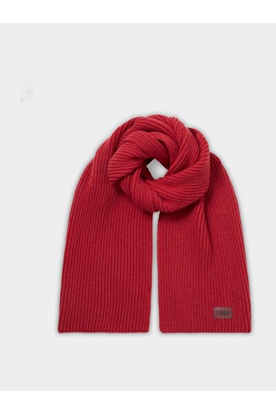 OSPREY LONDON Red Ribbed Shawl Elegant and Warm