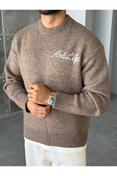 FO4RBS Art Life Textile Detailed Knitted Knitwear Brown