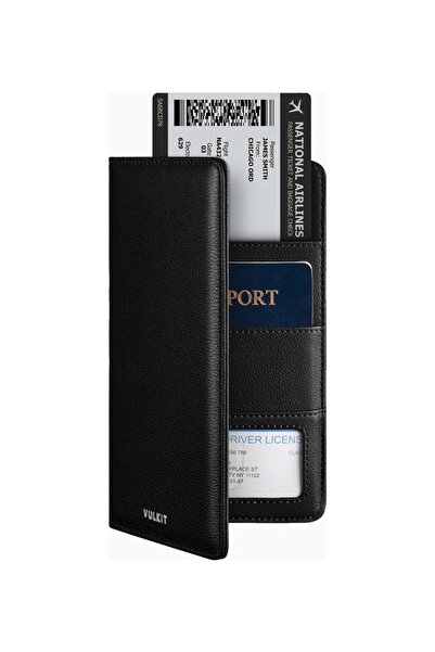 VULKIT Rfid Protected Leather Unisex Passport Holder and Travel Wallet
