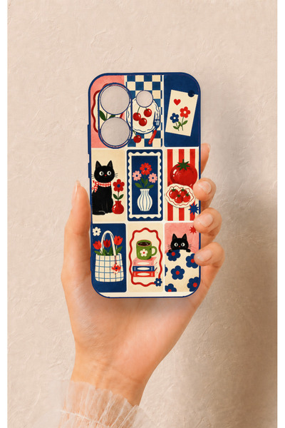 Vip Case Poco X8 Pro Compatible Cute Cat and Flower Pattern Silicone Case