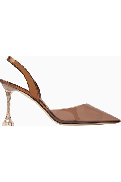 Private Collection Eva Slingback Pumps, Transparent Pvc, 95 mm Sculptural Hee...