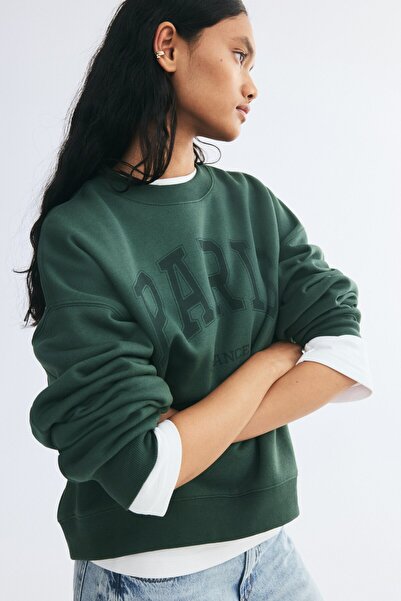 H&M Baskı Motifli Sweatshirt