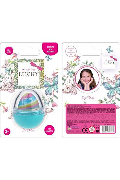 Lukky Glitter Lip Balm with Egg-Shaped Shimmer Lip Care with Vanilla Flavor, ...