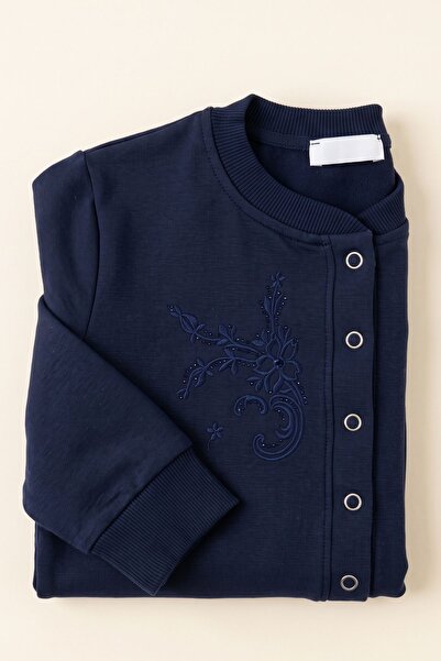 CRASSİ Girl's Floral Embroidered Long Sleeve Cardigan