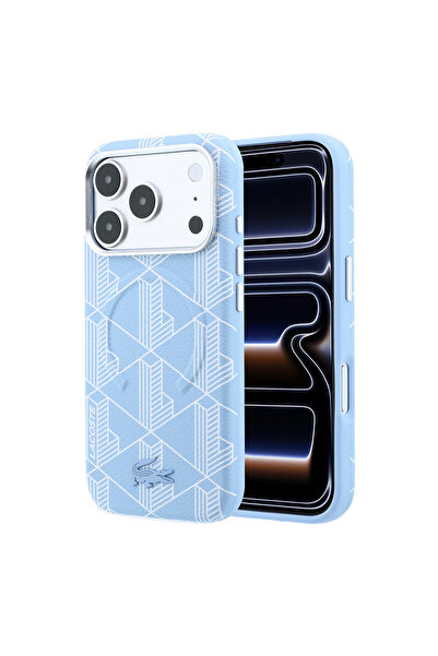 Lacoste iPhone 18 Pro Max Kılıf Lisanslı M-safe Metal Logolu Deri Karışık Mon...