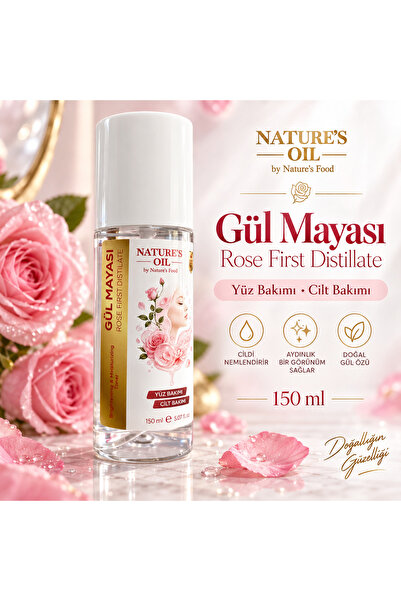 NATURES FOOD Gül Mayası 150 ml Rose First Distillate – Yüz Toniği, Cilt Bakım...