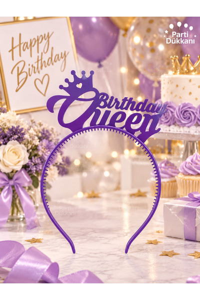 Parti Dükkanı Birthday Queen Purple Mika Birthday Crown – Party Hair Accessor...