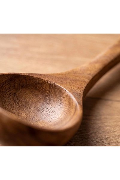 BEYNİS LİFE Ağacın İkinci Yaşamı Wooden Ladle - Natural Acacia Serving Ladle - Large Soup Ladle - Wooden Kitchen Utensil
