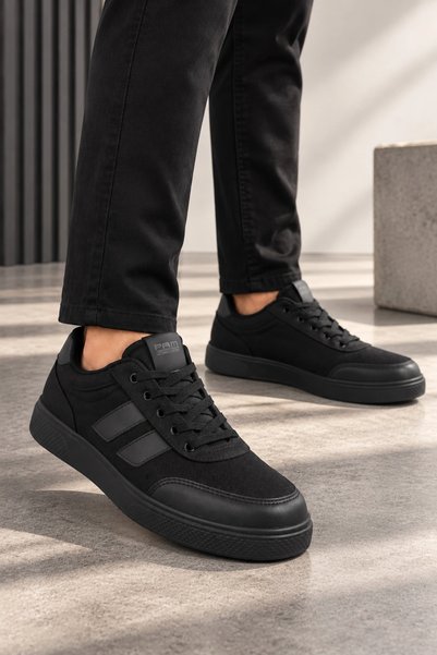 HT HOTİN Nidus Men's Lace-Up Casual Daily Shoes - Black