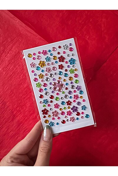 Made in Pieces Taş Sticker Yapışkanlı Bedazzling Çiçek Işıltılı Süs Taşı Yüz ...