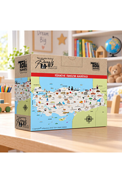 Türkiye Turizm Haritası Puzzle - 87 Parça