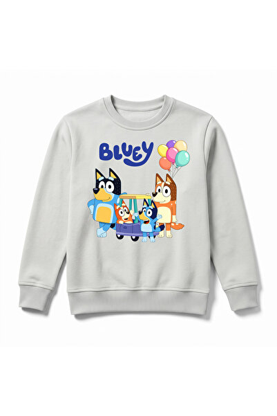 URBANTRENDSTORE سويت شيرت شتوي فاخر للأطفال مطبوع عليه Bluey، سطح داخلي ناعم