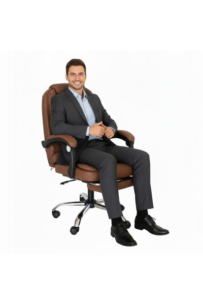 CERLO Scaun de birou 333 BOSS cu masaj, suport pentru picioare, spătar reglab...