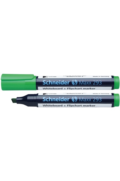 SCHNEIDER Маркер Maxx 293, за бяла дъска+флипчарт, скосен връх 2-5 мм - зелен