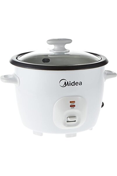 Midea قدر طهي الأرز الكهربائي، سعة الأرز 1.8 لتر، لون أبيض، طراز Mg-Gp45B، ضم...