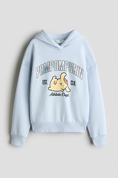 H&M Kapüşonlu ve Baskılı Oversize Üst