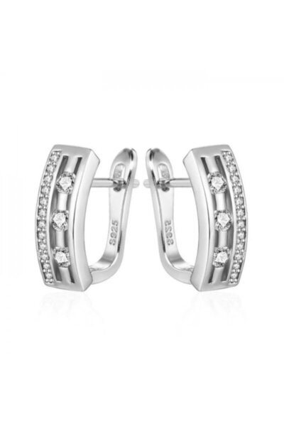 OEM S925 Silver Plated Earrings with Zirconium Crystals Elara