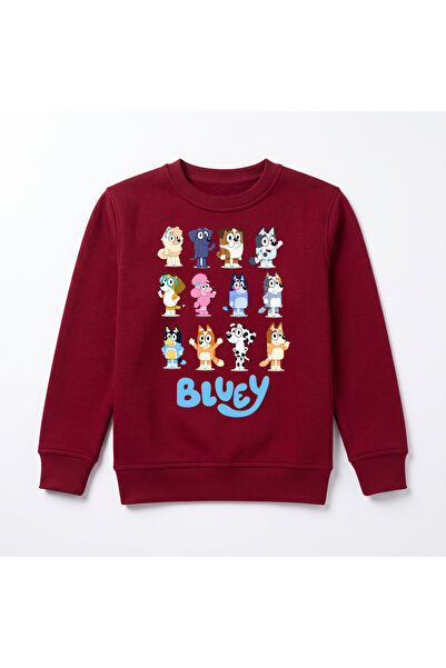URBANTRENDSTORE سويت شيرت شتوي فاخر للأطفال مطبوع عليه Bluey، سطح داخلي ناعم