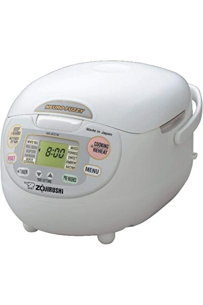 ZOJIRUSHI جهاز طهي وتسخين الأرز الذكي NS-ZCC18، سعة 10 أكواب، أبيض فاخر، صنع ...
