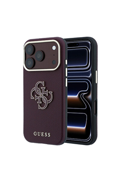 Guess iPhone 18 Pro Max Uyumlu Kılıf Orjinal Lisanslı Yazı ve 4G Büyük Resin ...