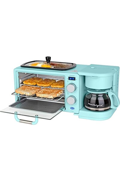 Nostalgia 3-in-1 Retro Breakfast Station - Includes 5 Cup Coffee Maker, Non-S...