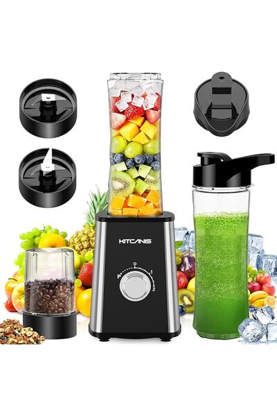 KITCANIS 3-in-1 Blender Smoothie Maker, 800 W Mini Stand Mixer Blender Electr...