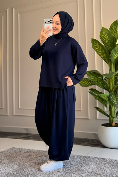 Suede Style 6685 - طقم نسائي أنيق ومريح من قماش المودال المطوي