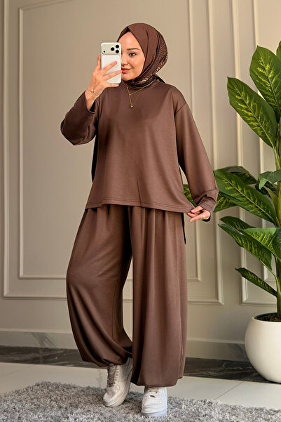 Suede Style 6685 - Stylish Comfortable Casual Modal Pleated Women's Suit with...